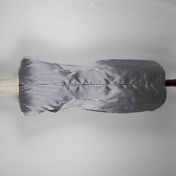 NWOT Banana Republic Preppy Navy and Metallic Silver Stripe Shift Dress Size 12 - Picture 8 of 16